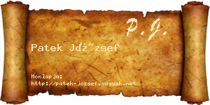 Patek József névjegykártya
